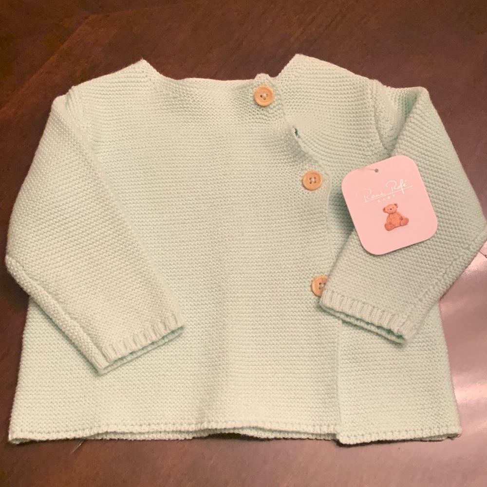Rene Rofe Three Piece Green Sweater Set. 3-6 Months